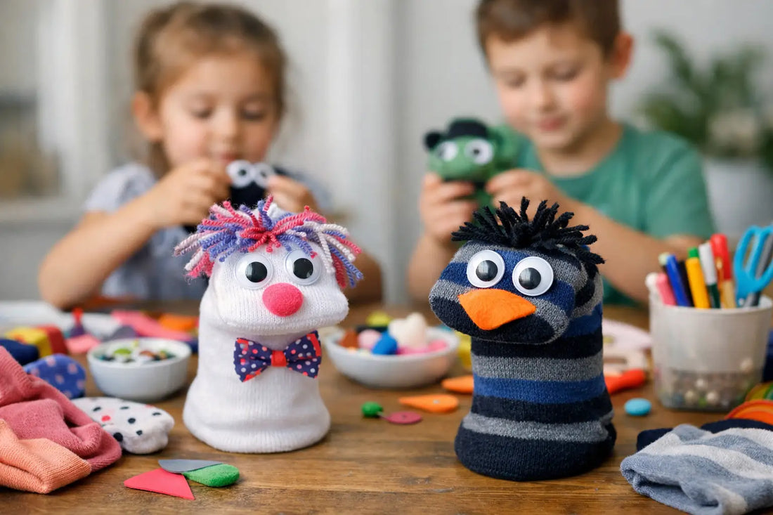 Tag der verlorenen Socke mit Kindern basteln