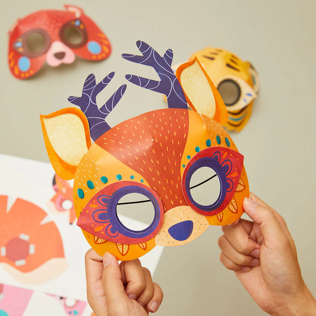 🦊🎭 DIY Masken-Set „Papiermaskenparty im Wald" (5+ Jahre)