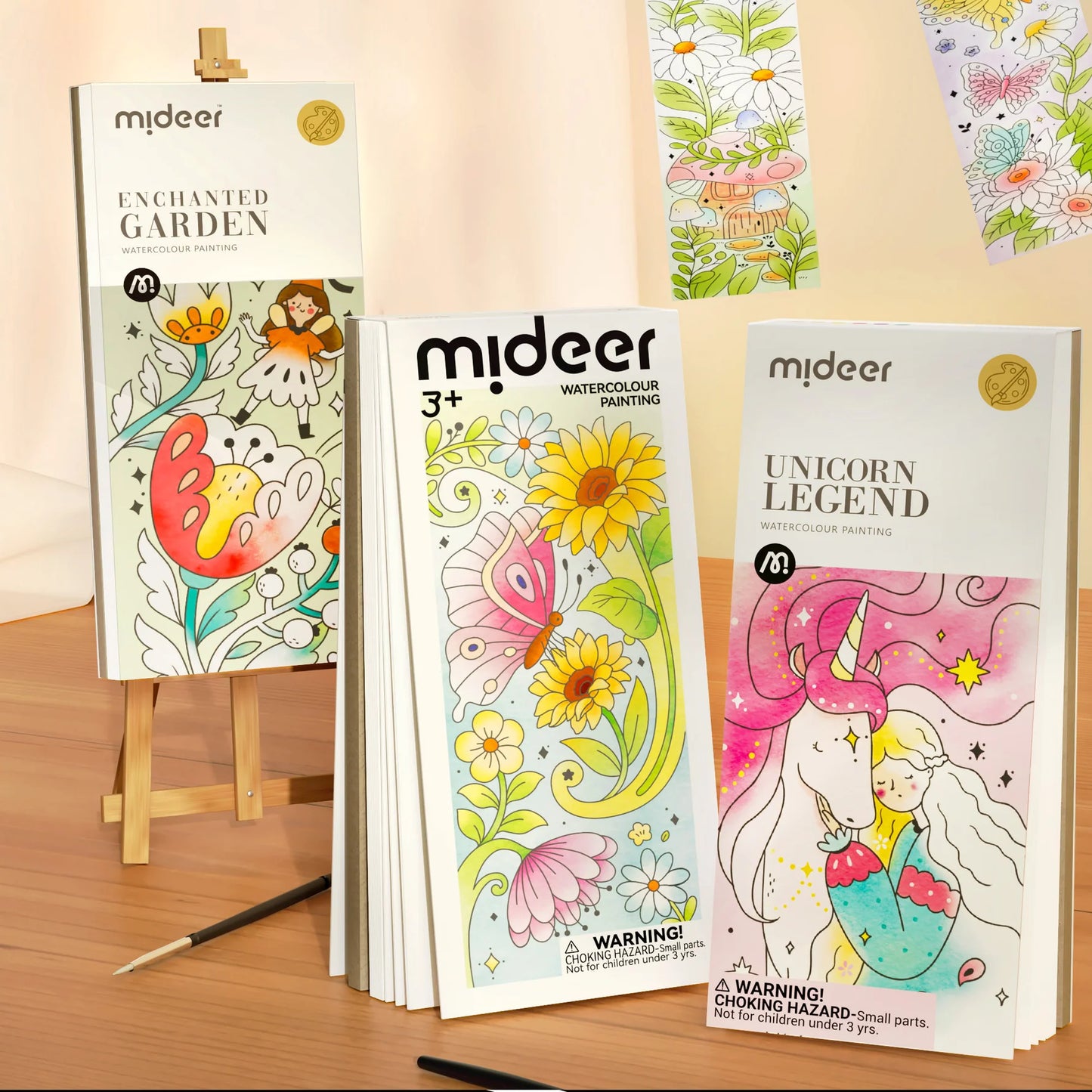 🦋🎨 Magisches Aquarell-Set „Blume & Schmetterling“ (3+ Jahre) - Malbuch mit Aquarellfarben
