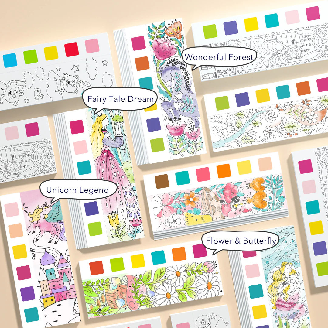 🦋🎨 Magisches Aquarell-Set „Blume & Schmetterling“ (3+ Jahre) - Malbuch mit Aquarellfarben
