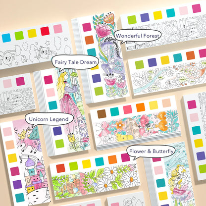 🦋🎨 Magisches Aquarell-Set „Blume & Schmetterling“ (3+ Jahre) - Malbuch mit Aquarellfarben
