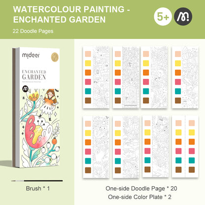 🎨 Magisches Aquarell-Set „Zaubergarten“ (3–8 Jahre) - Malbuch mit Aquarellfarben