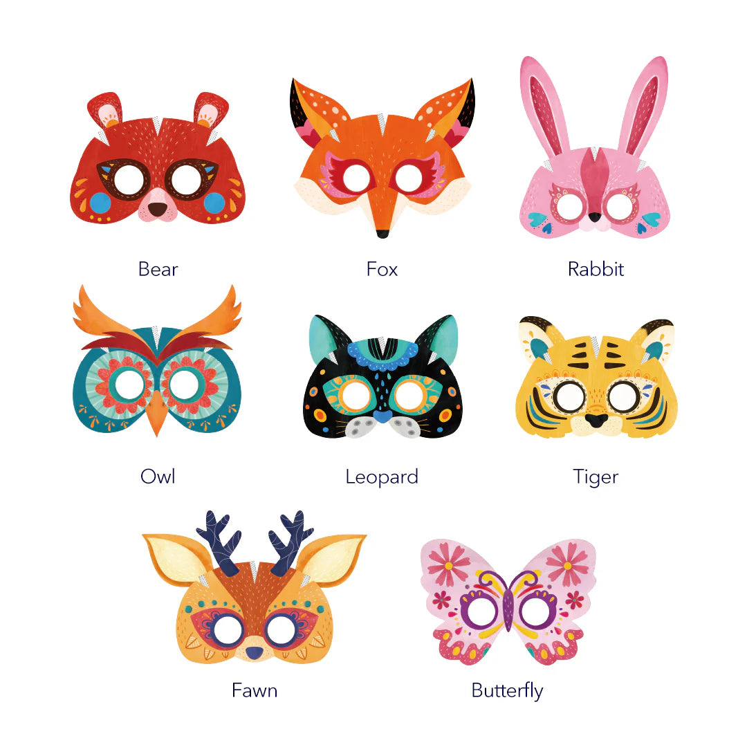 🦊🎭 DIY Masken-Set „Papiermaskenparty im Wald" (5+ Jahre)