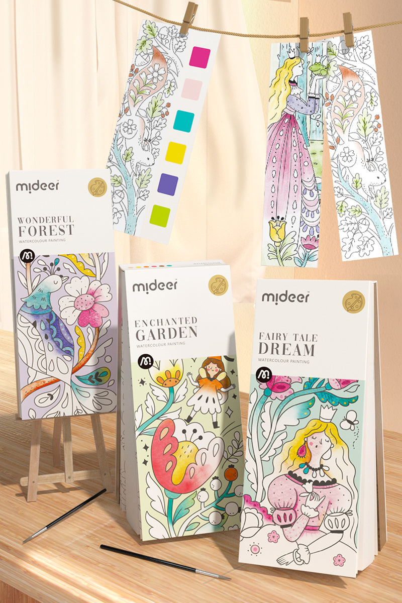 🎨 Magisches Aquarell-Set „Zaubergarten“ (3–8 Jahre) - Malbuch mit Aquarellfarben