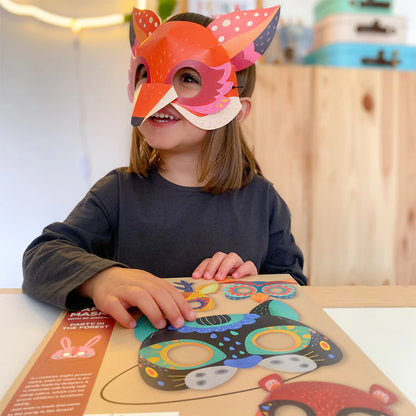 🦊🎭 DIY Masken-Set „Papiermaskenparty im Wald" (5+ Jahre)