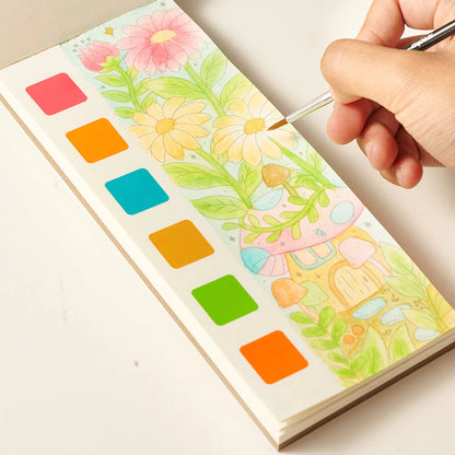 🦋🎨 Magisches Aquarell-Set „Blume & Schmetterling“ (3+ Jahre) - Malbuch mit Aquarellfarben
