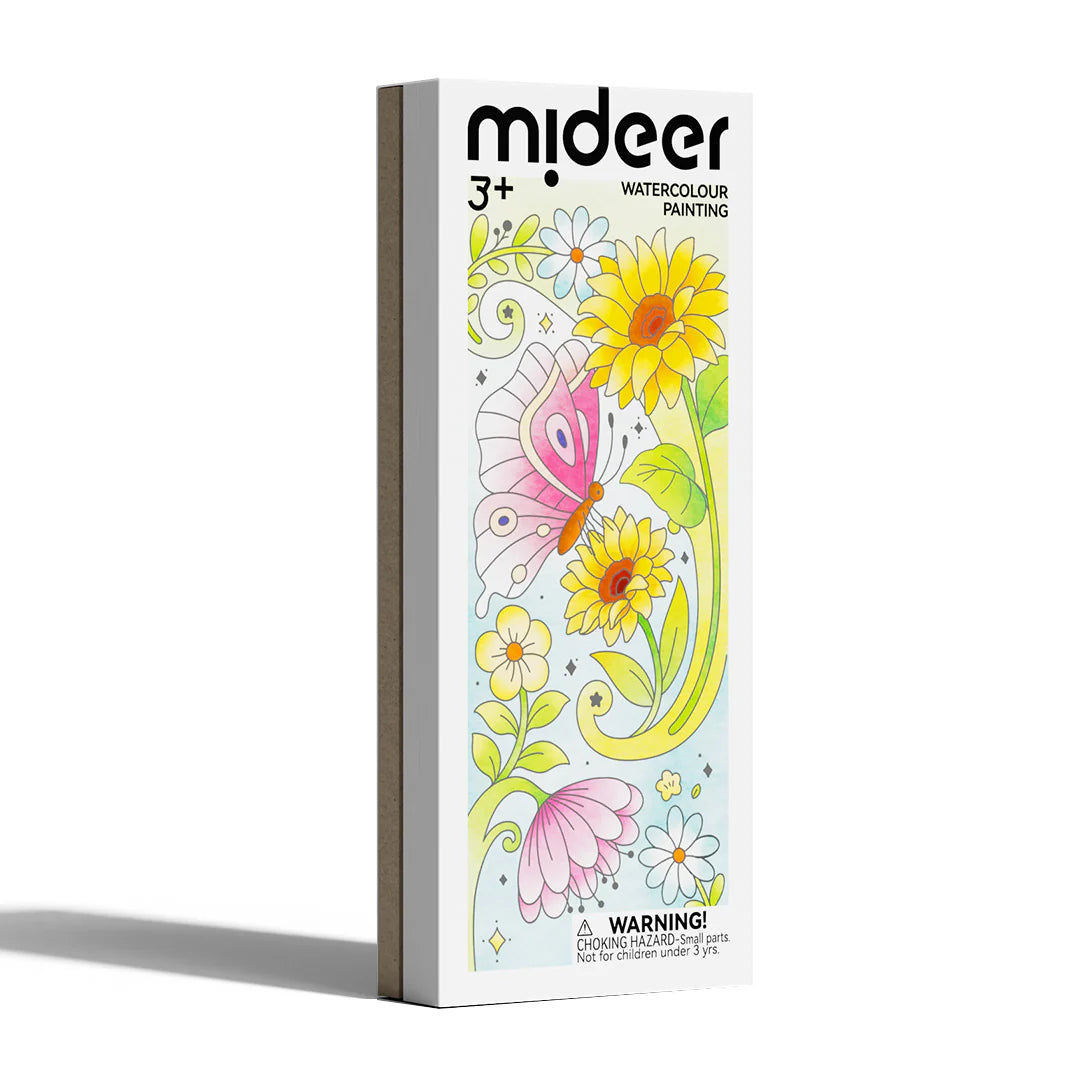 🦋🎨 Magisches Aquarell-Set „Blume & Schmetterling“ (3+ Jahre) - Malbuch mit Aquarellfarben