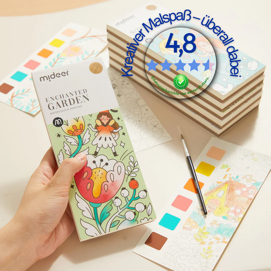Aquarell-Set Zaubergarten Kinder 3–8 Jahre | Malbuch – Kreative Kids