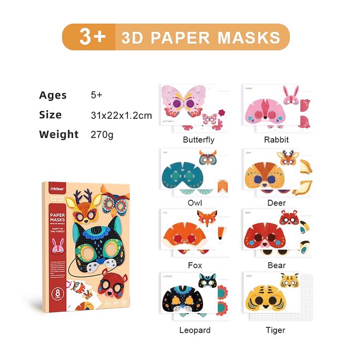 🦊🎭 DIY Masken-Set „Papiermaskenparty im Wald" (5+ Jahre)