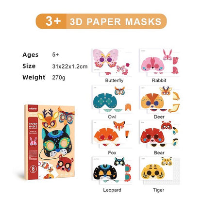 🦊🎭 DIY Masken-Set „Papiermaskenparty im Wald" (5+ Jahre)