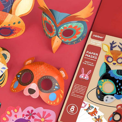 🦊🎭 DIY Masken-Set „Papiermaskenparty im Wald" (5+ Jahre)